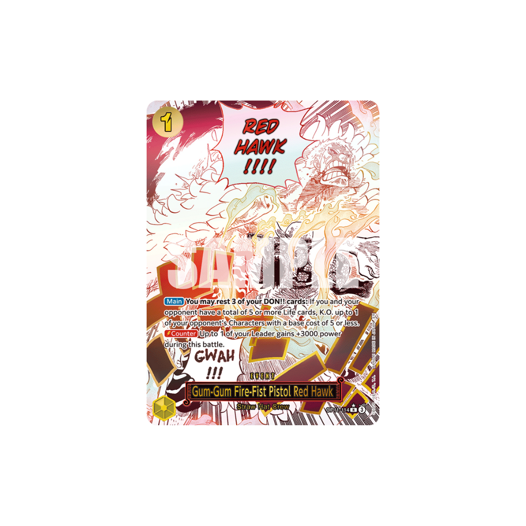 Gum-Gum Fire-Fist Pistol Red Hawk - OP11-114 - R Parallel - A Fist Of Divine Speed
