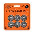 Halloween Cobweb LED Tea Lights 6 Pack - Black